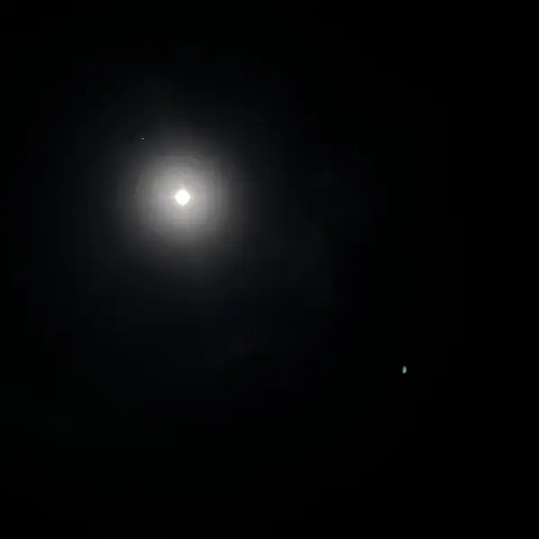 Night view of Atacama Desert under bright full moon making stars invisible