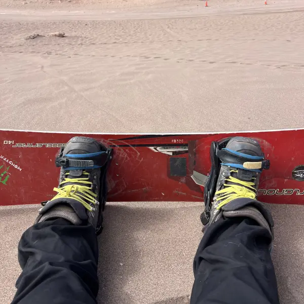 Sandboard rental equipment with boots San Pedro de Atacama