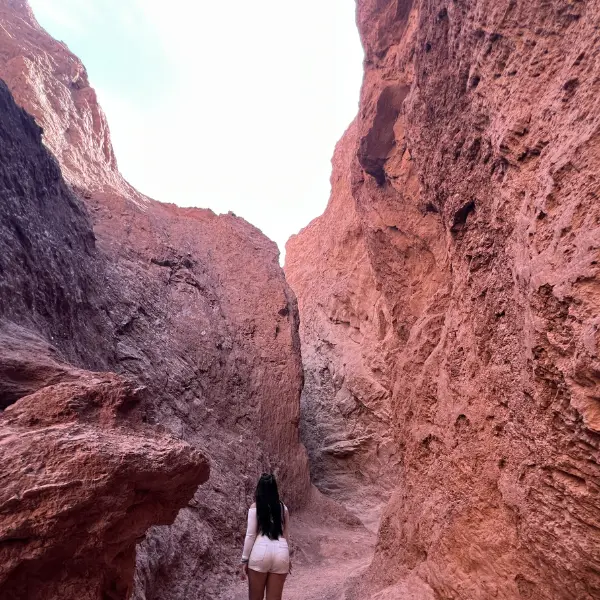 slot canyon entrance Valle del Arcoiris Atacama Chile
