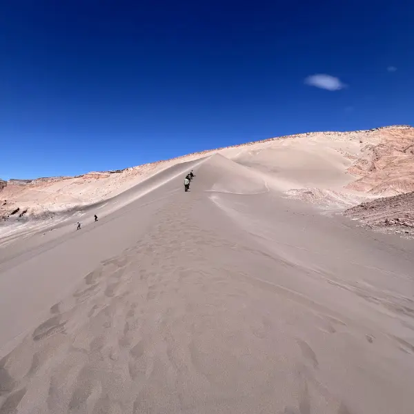View from top of sand dune Valle de la Muerte San Pedro de Atacama Chile