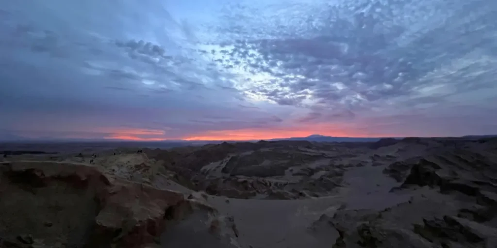 sunset Mirador Likan-Antay San Pedro de Atacama pink orange sky